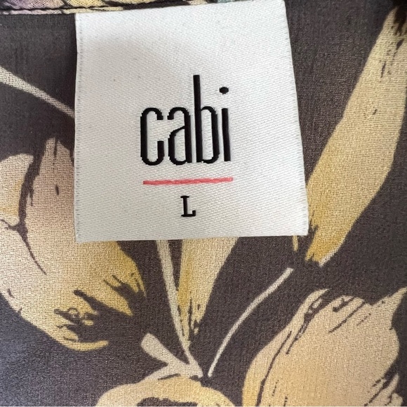 Cabi Osaka Nights Sleeveless Floral Chiffon Top Sz Large Ruffled Tropical #3265 - Picture 5 of 11